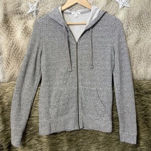Caslon Grey Zipper Hooded Sweatshirt